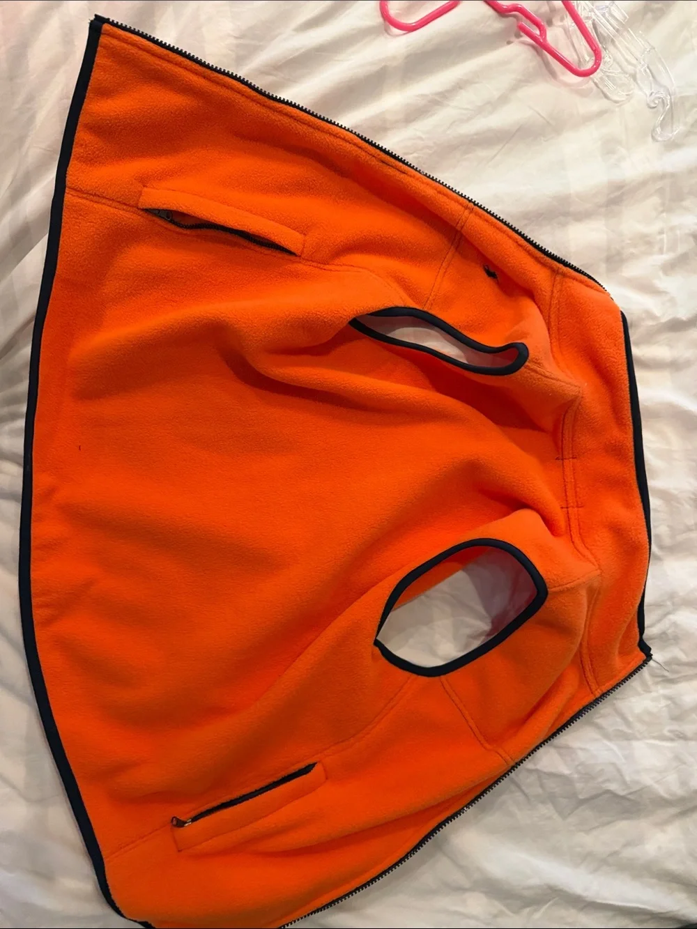 Ralph Lauren Orange Fleece Vest with Black Trim